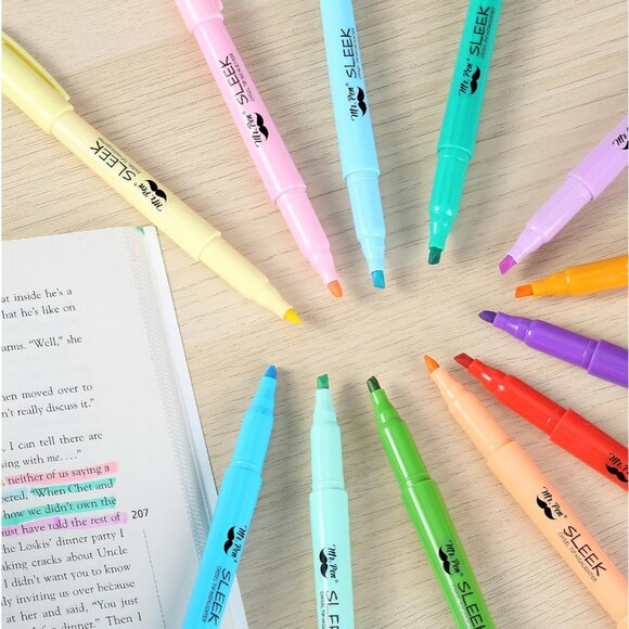 Pastel Highlighters, 12 Pack, Assorted Colors, Fast Dry, Highlighter Pastel, Set - Picture 6 of 8